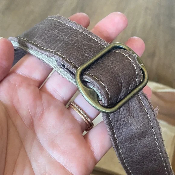 Myra Bag Western Leather Shoulder Bag  Canvas Crossbody Bag - Picture 13 of 15